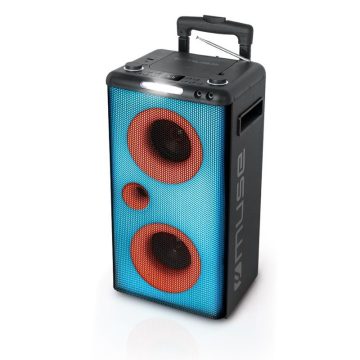 Enceinte autonome à LED Party box portable avec lecteur CD + Micro - FM/BT/CD/AUX/USB - 300W