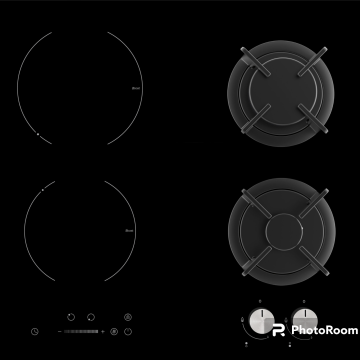 Table de cuisson mixte 2 feux gaz + 2 feux induction