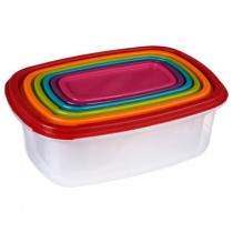 Boite plastique rectangle x6 colors