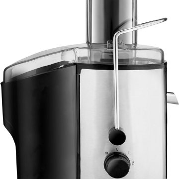 Delux centifugeuse, extracteur de jus, 1000W, 2 Vitesses, Corps INOX avec Grande entrée de 75mm et récipient de 1.25L, capacité