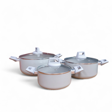 BATTERIE DE CUISINE 6PCS 3 FAITOUT 20-24-28 CM AVEC COUVERCLE