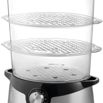CUISEUR VAPEUR 800W 3 PLATEAUX EMPILABLES 9L