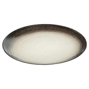 ASSIETTE DESSERT JEM NOIR ARGENT 21CM