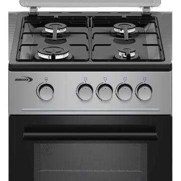 CUISINIERE 50X50 4 FEUX GAZ FOUR GAZ SILVER