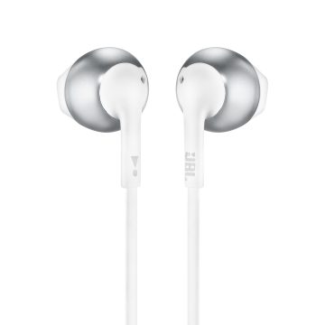 JBL Tune 205 Casque Avec fil Ecouteurs Appels/Musique Chrome, Blanc