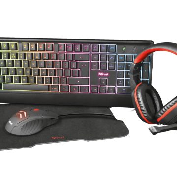 Trust Ziva clavier Souris incluse Gaming USB AZERTY Français Noir